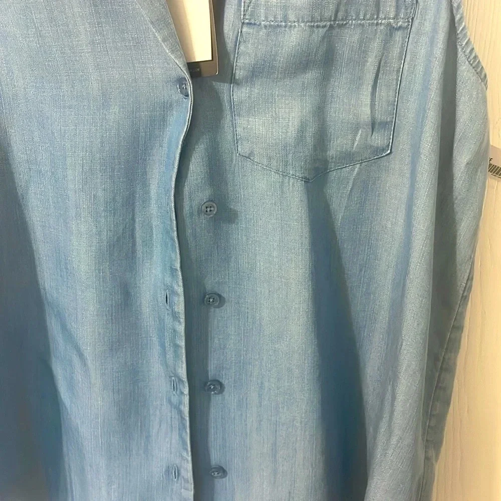 💰NWT Who What Where Denim Jean vest Light Weight Cardigan size small